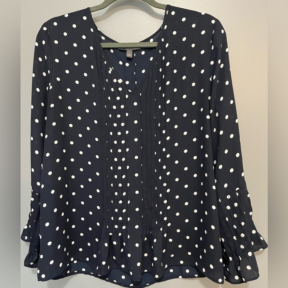 The Limited Polka Dot long sleeve blouse